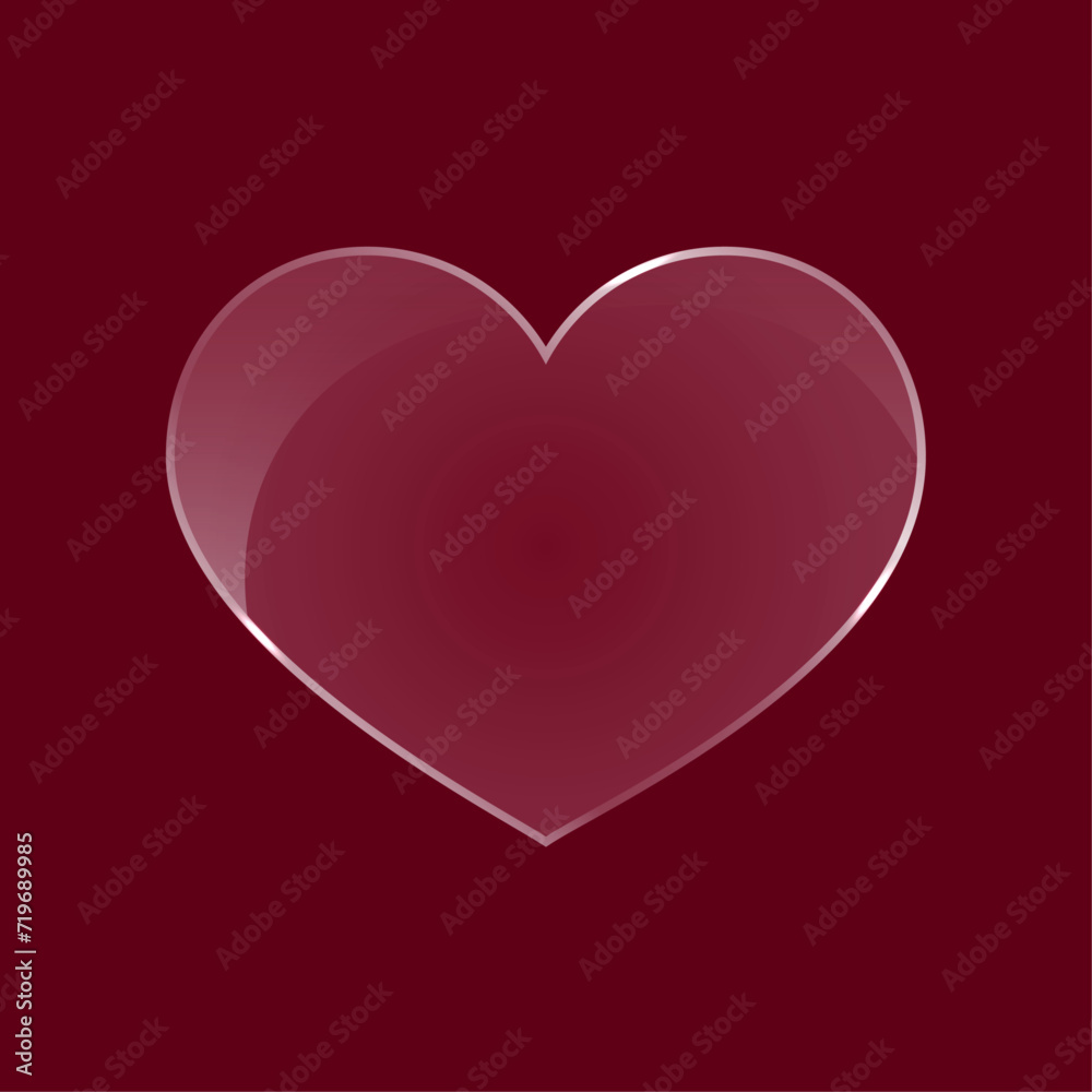 Glass Heart shape vector illustration. Love symbol transparent and glossy. Matte glass effect. Graphic element for Valentines Day designs. Glass Heart shape vector illustration. Love symbol transparent and glossy. Matte glass effect. Graphic element for Valentines Day designs.
