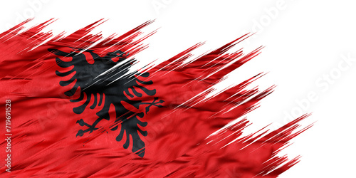 Abstract illustration of Europe flags for Albania with grunge splatter effects