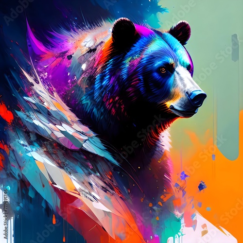 Wallpaper Mural Colorful BEAR