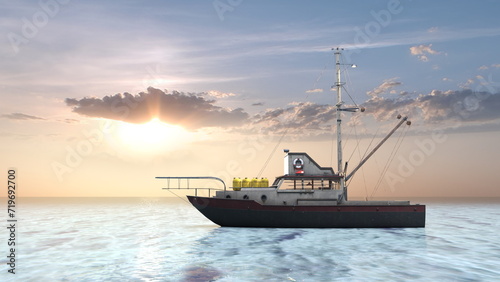 漁船 3DCG レンダリング