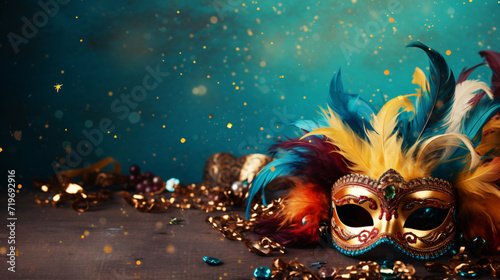 Foto carnival mask and confetti