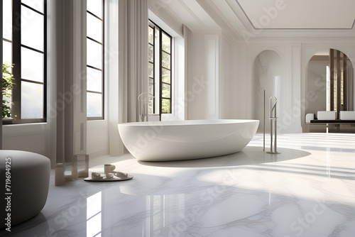 Banheiro clean em mármore branco photo