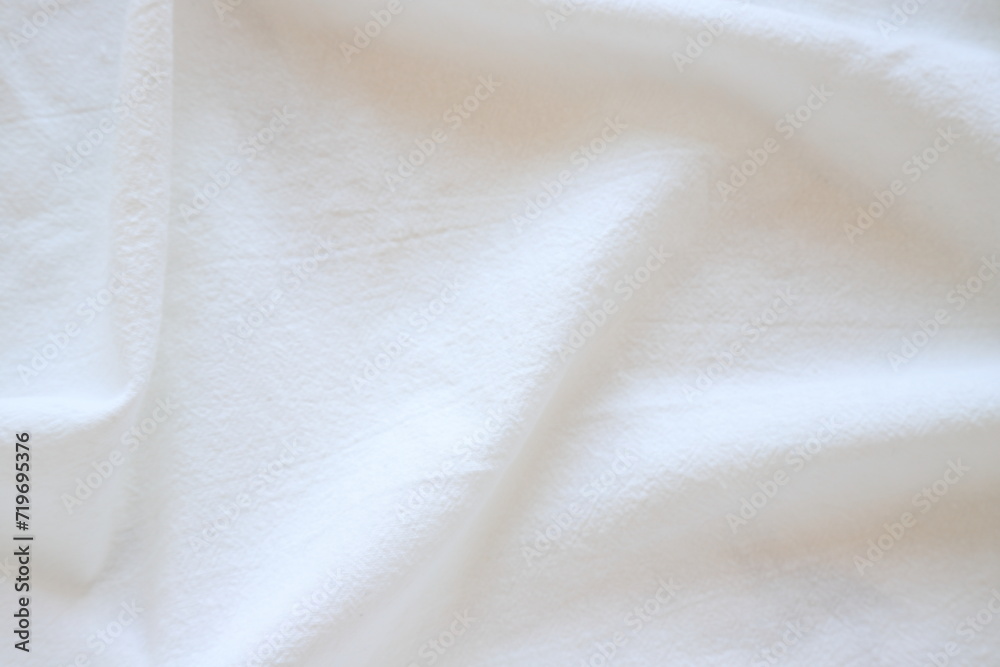 White linen textile backdrop, cotton texture background