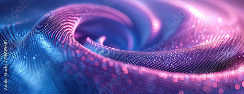 Mystical 3D Fractal a purple and blue spiral background Generative AI