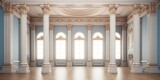 Ancient Greek-style room, vintage interior decor with classical columns and antique pillars.