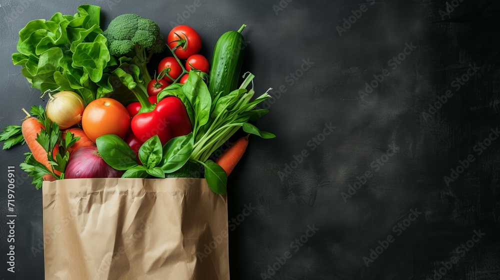 vegetables in a paper bag isolated on background vegetables in a paper bag isolated on background