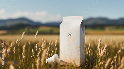realistic mock up milk package photo