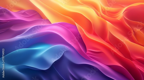 Vibrant, flowing waves in a spectrum of colors create a dynamic abstract