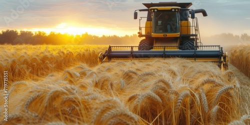 Combine harvester harvests ...
