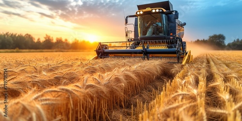 Combine harvester harvests ...