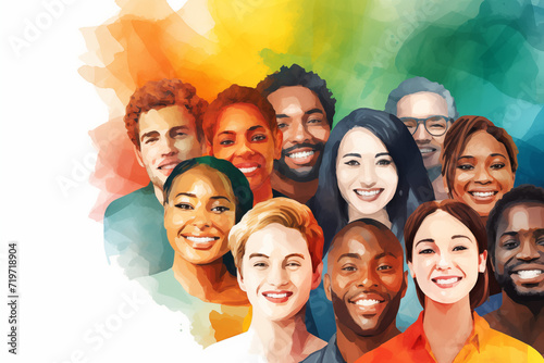 Diversity and inclusion. We are all better together. Diverse people, faces, colorful, POC photo