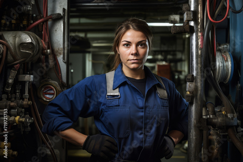 Breaking Barriers: A Skilled Female Plumber in the Industrial Maintenance Field © aicandy