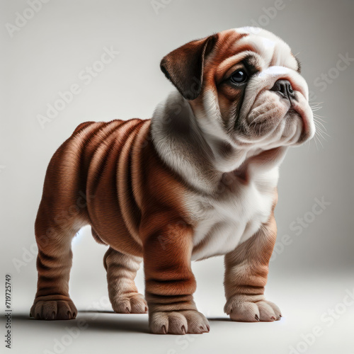 bulldog, cute funny bulldog puppy isolated on white background looking at the camera. funny animals concept. high quality portrait, isolated white background. 