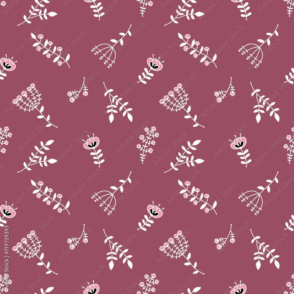 Line ethnic floral seamless summer flower pattern for fabrics and linens and wrapping paper and kids clothes print