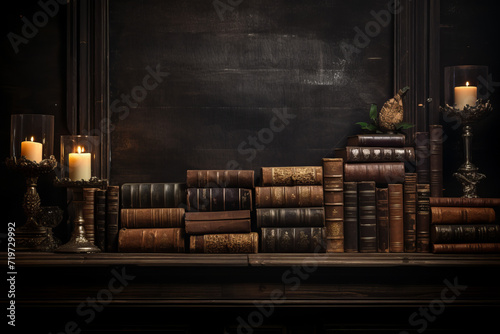 old books and candle