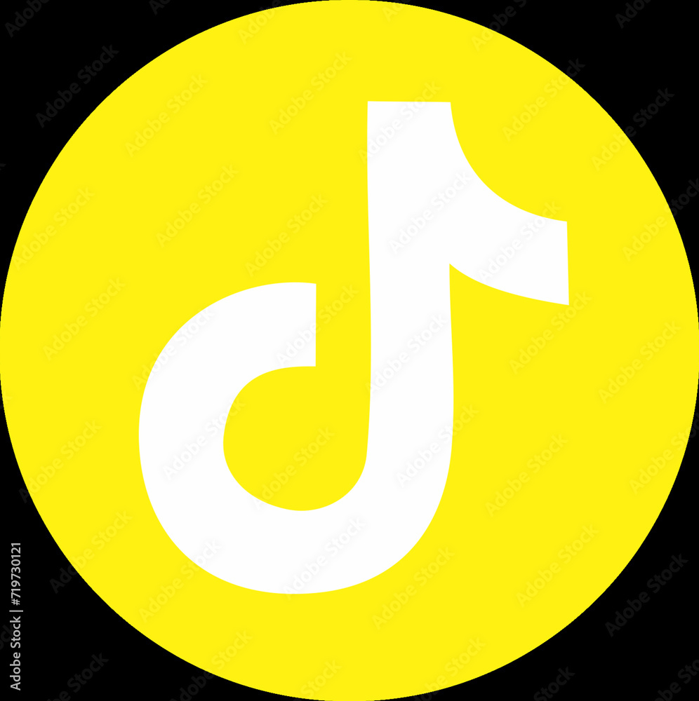 Yellow tik tok logo vector Yellow tik tok logo vector
