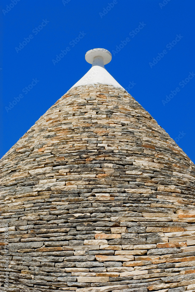 Roof of a trullo house, detail, Alberobello, Apulia, Italy, Europe