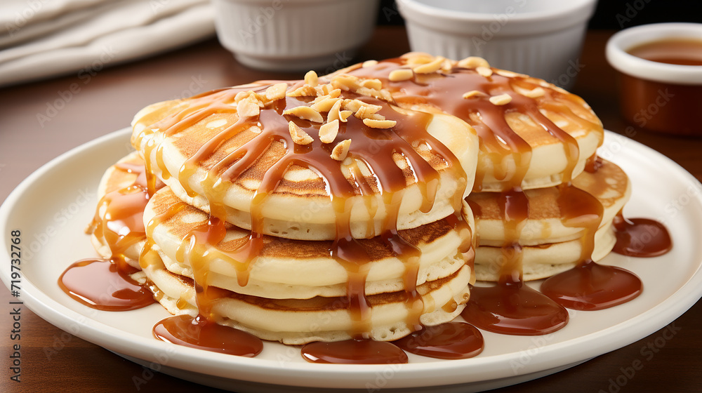 A_stack_of_fluffy_buttermilk_pancakes_topped_with_a_g_