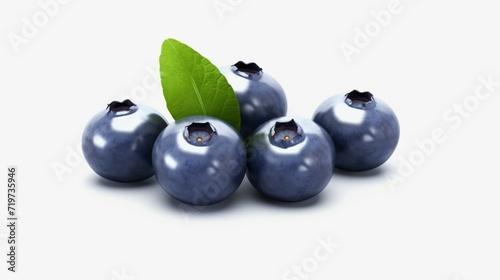 blueberries fruit icon isolated on transparent back Ai Generative