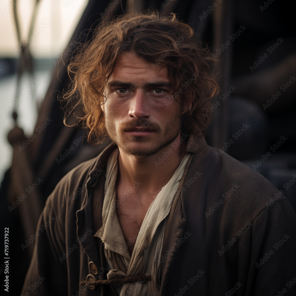 Sailor from the 1800's living aboard a ship