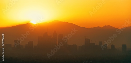 Los Angeles skyline sunrise