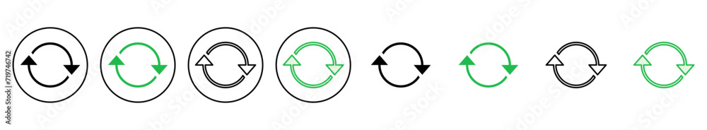 Refresh icon set. Reload icon vector. Update icon. Refresh icon set. Reload icon vector. Update icon.
