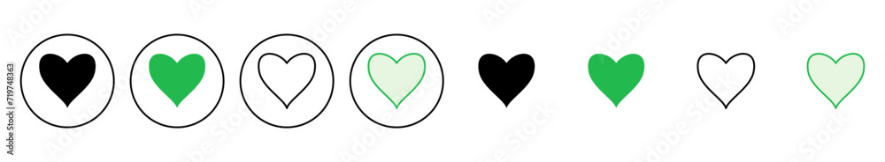 Love icon set. Heart icon vector. Like icon vector. Love icon set. Heart icon vector. Like icon vector.