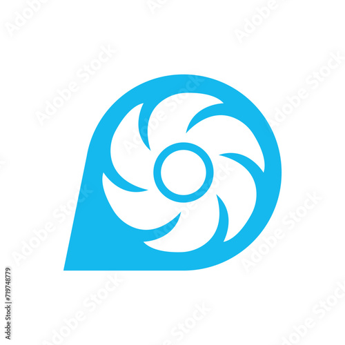 Fan logo icon, vector illustration template design