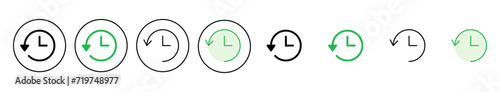 History icon set. recent event history