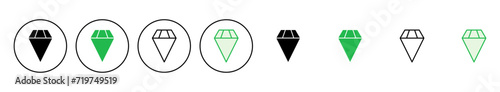 Diamond icon set. diamond gems vector icon.