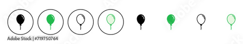 Balloon icon set. party balloon icon decoration birthday vector. Balloon black silhouette icon