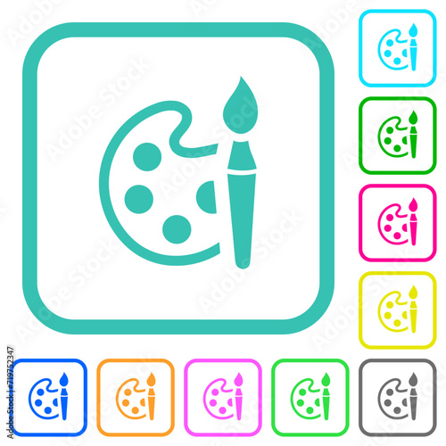 Paint kit alternate vivid colored flat icons
