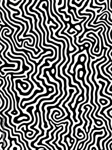 coral texture print, 1 black and white, thin lines in vector. highly detailed © bahija
