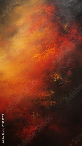 burgundy, red, orange, cadmium yellow, lemon yellow, fiery background, acrylics, oils, mixed media, oil pastels