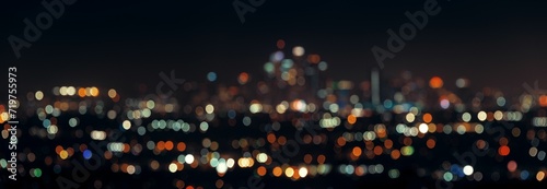 Los Angeles skyline night bokeh