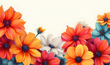 floral color background illustration with copyspace top view
