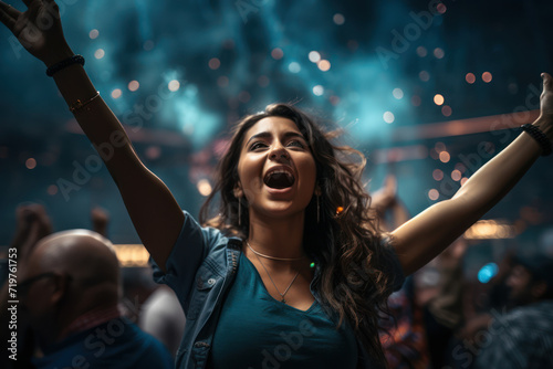 A dynamic photo of a sports enthusiast attending a major sporting event, symbolizing the thrill of attending live events made feasible through mindful financial choices. Generative Ai.