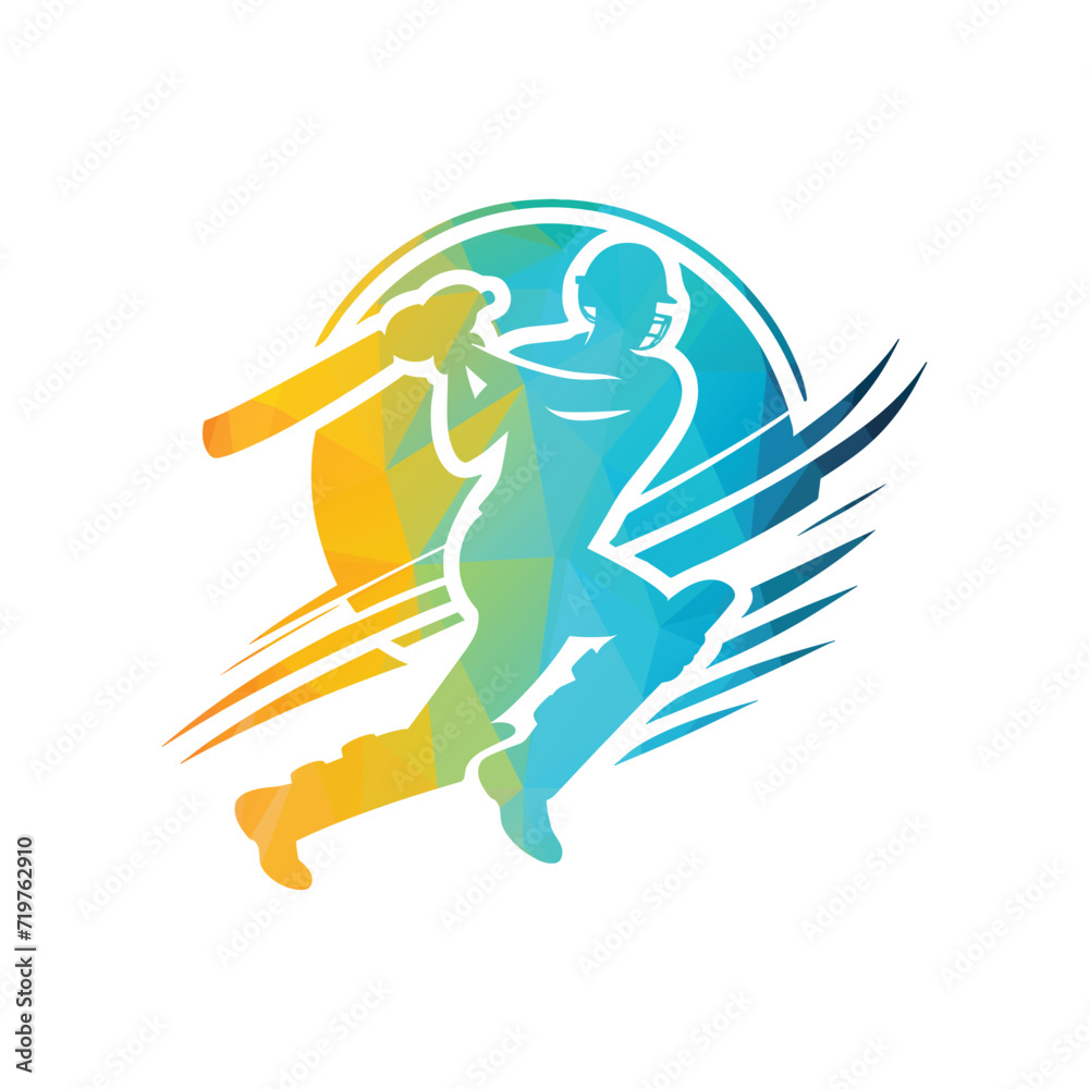 Cricket Player Logo Creative illustration Cricket Player Logo Creative illustration