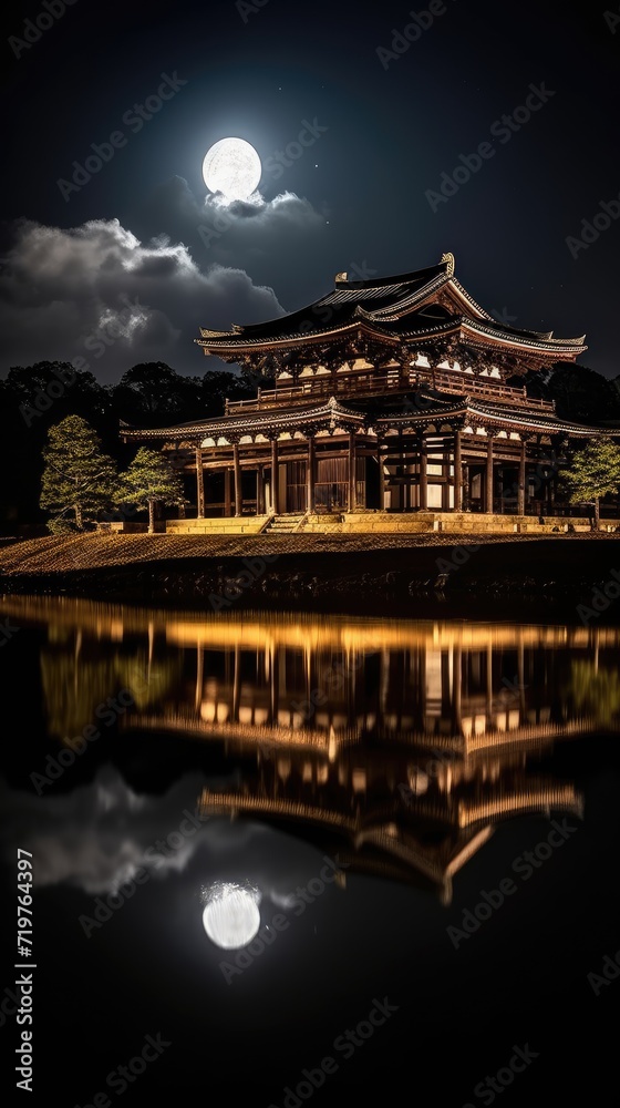 Fototapeta premium japan zen temple todai landscape panorama view photography Sakura flowers pagoda peace silence