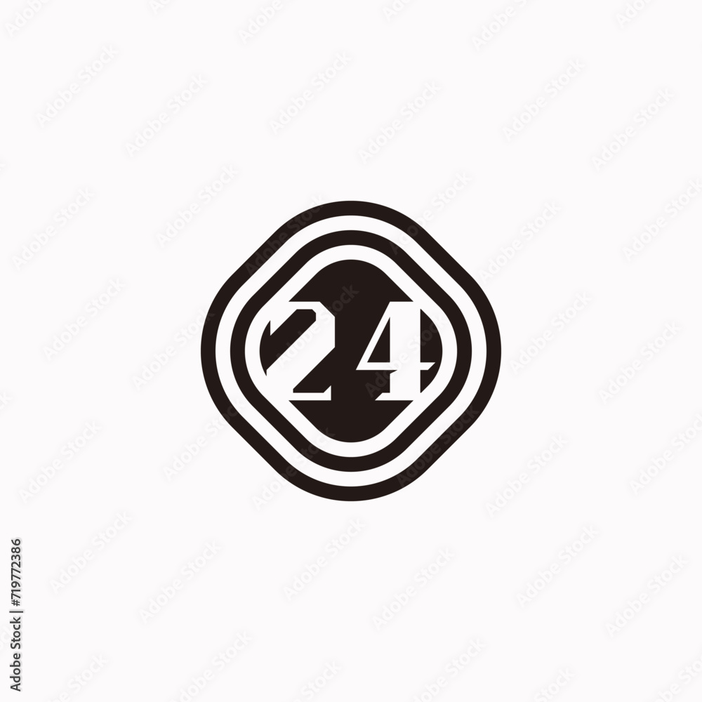 Number 24 logo. Unique black number 24 logo Number 24 logo. Unique black number 24 logo