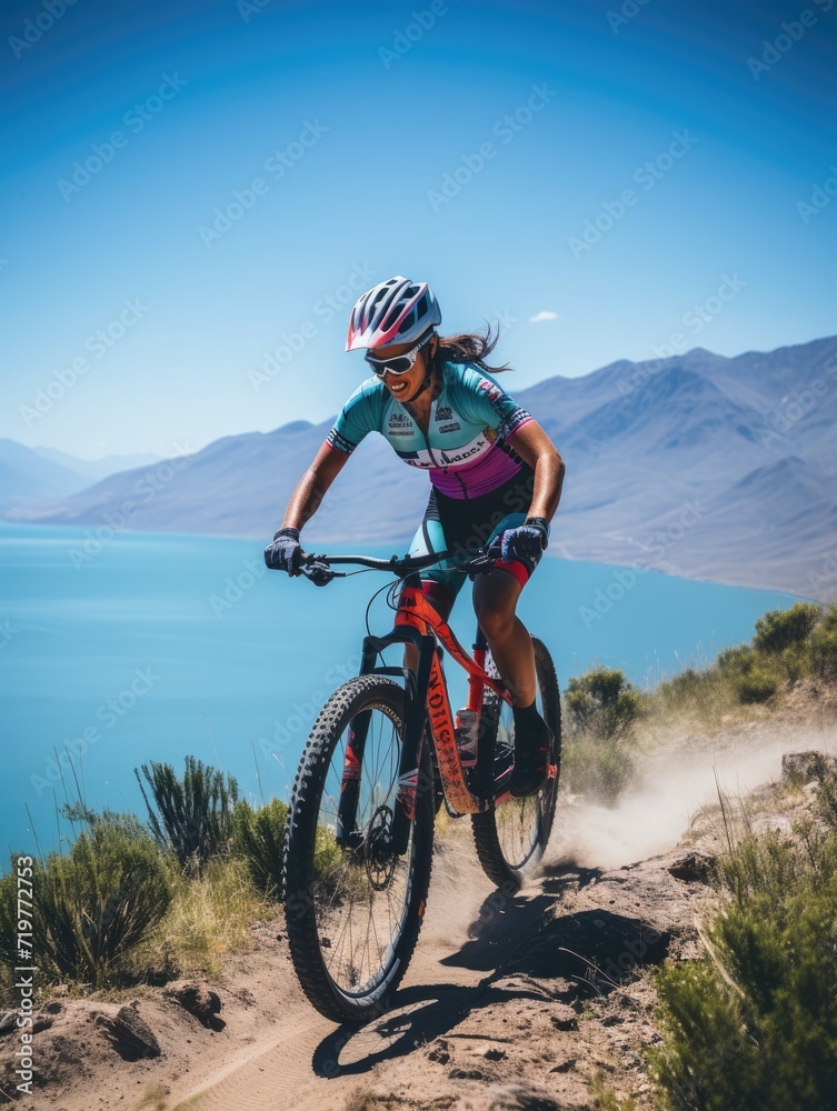 bike ride photo helm Mountains tourism searching speed extreme cycling freedom motion outdoors