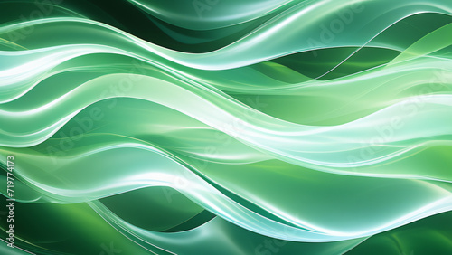 abstract elegant green wavy luxury flowing background for business © Raffaza