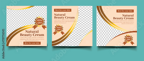 Beauty and cosmetics social media post banner template
