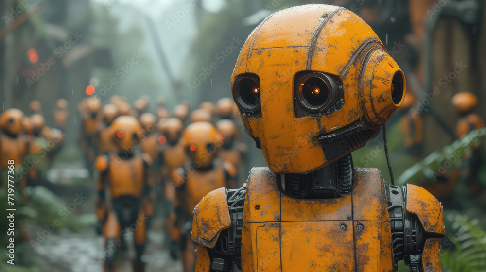 ai robots march together ai robots march together