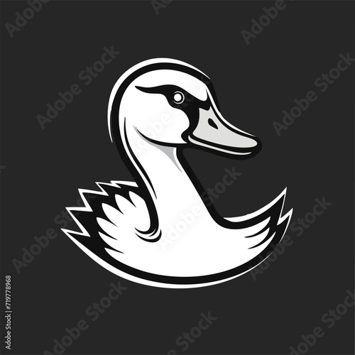 Black And White Goose Head Silhouette