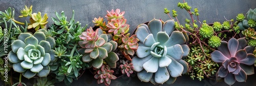 Overhead photo of gorgeous succulents 