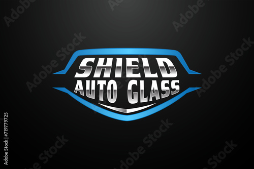 Windshield auto glass repair logo identity car fix auto glass company logo for service and automotive