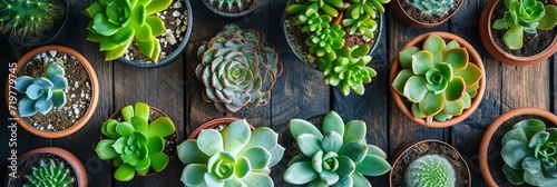 Overhead photo of gorgeous succulents 