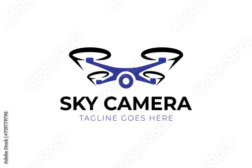 Drone logo identity company logo concept for technology industry 