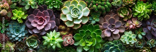 Overhead photo of gorgeous succulents  photo
